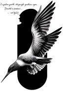 dove and humming bird bible verse about growth strength patience tattoo design idea