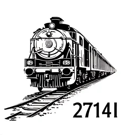 Train numbered 2714 on tracks  tattoo design idea