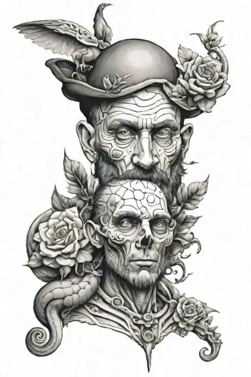 man who evolves tattoo design idea