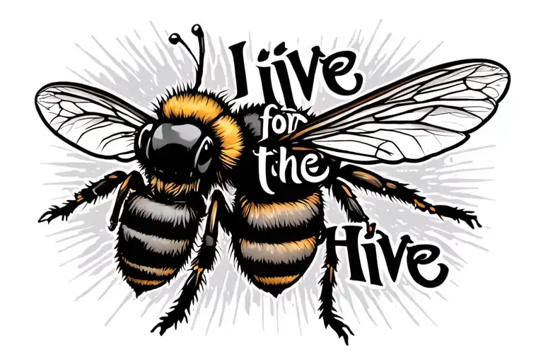 "Live for the Hive" honey bee tattoo design idea