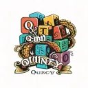 colorful blocks stacked with th name quincy on it one cobra tattoo design idea