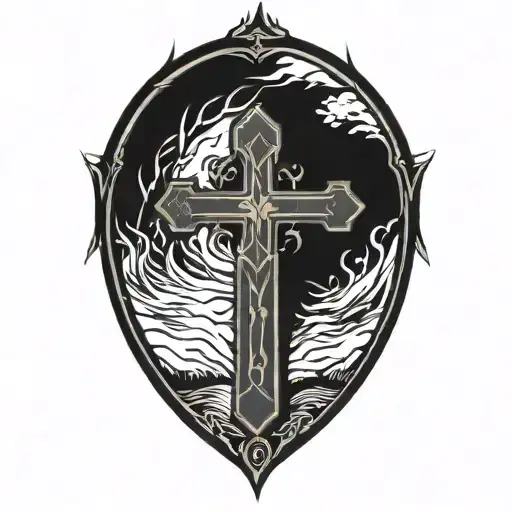 christian cross tattoo design idea