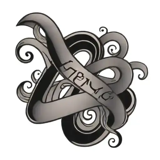 tattoo of the name Terence with infinity symbol and hearts tattoo design idea