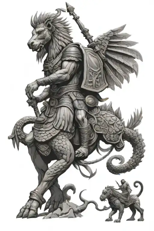 tiamat sumerian soliders with Assyrian tattoo design idea