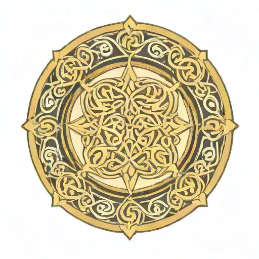 Circular Celtic frame that says Sydney Jordan Torie tattoo design idea