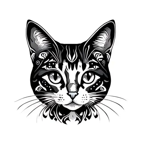 A cat with freckles tattoo design idea