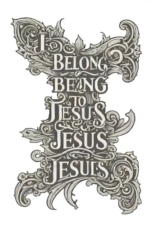 frase "i belong to Jesus" tattoo design idea