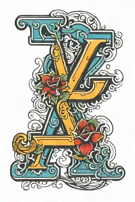 letters v & p letter tattoo design idea