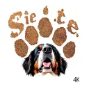 "Siete" bernese mountain dog paw print tattoo design idea