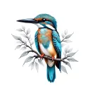 kingfisher tattoo design idea