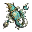 aquarius zodiac symbol incorporated tattoo design idea