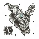 aquarius zodiac symbol incorporated tattoo design idea