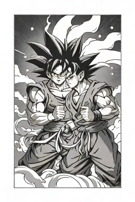 goku et gohan tattoo design idea