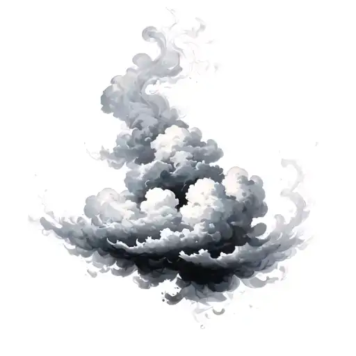 Coverup Clouds and Smoke tattoo design idea
