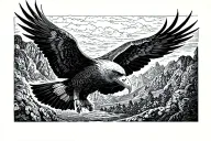 eagle flying tattoo design idea
