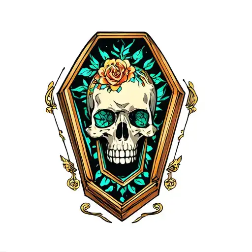 casket tattoo design idea