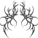 Smooth, branching lines like soft energy veins. Organic and calm, no shading, natural anatomical flow. tattoo design idea