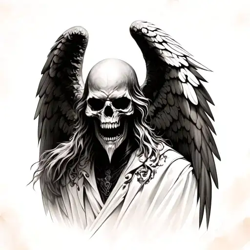 gothic azrael angel of death tattoo design idea