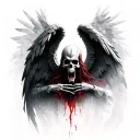 gothic azrael angel of death tattoo design idea