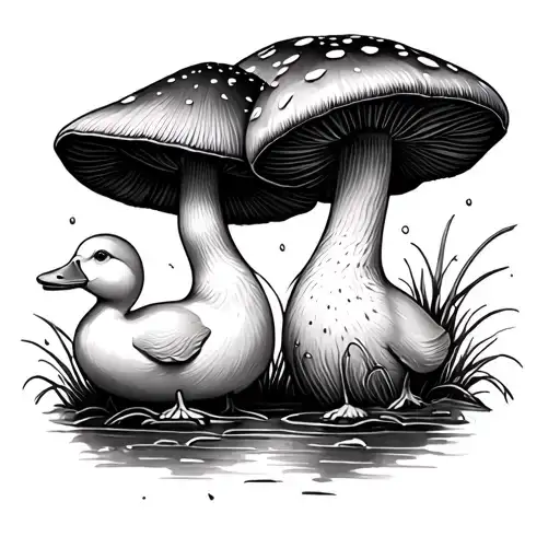 A couple tattoo (that is, one for him and one for her) of about 10cm than with rubber ducklings, magic mushrooms tattoo design idea