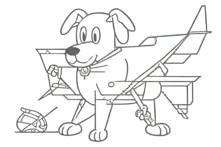 Son Airforce dog tattoo design idea