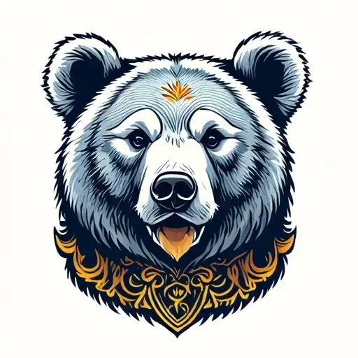 neo traditional bear head tattoo design idea