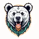 neo traditional bear head tattoo design idea