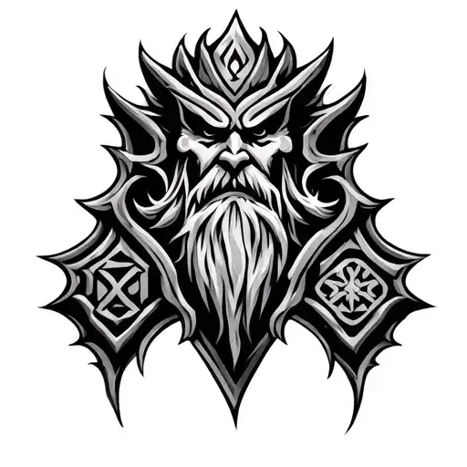 dwarven glyphs tattoo design idea