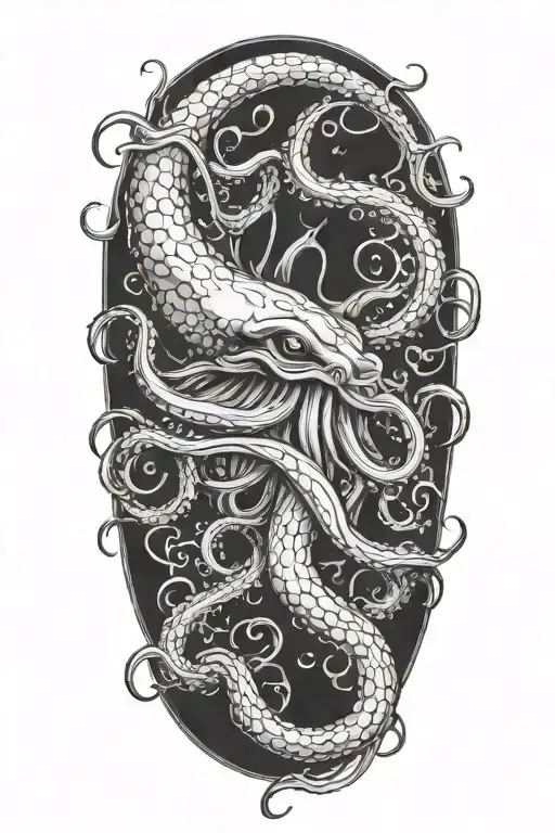 giant squid tattoo design idea