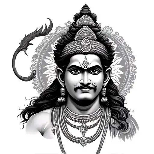 Hanuman Gada tattoo design idea