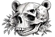 Bear skull tattoo design idea