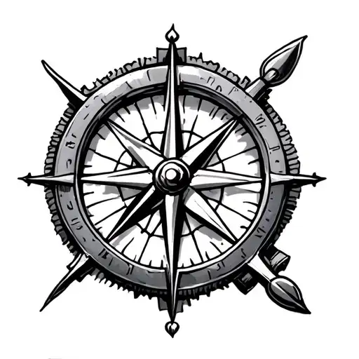 Anchor Compass tattoo design idea