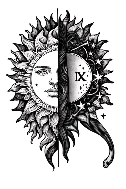 wrist tattoo for couples, one is symbolizing with sun, the other with stars. 2 different tattoos, hide II and XX in tattoo design idea