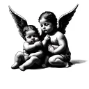 3 Baby Angels tattoo design idea