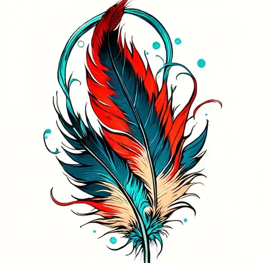 infinity feather  tattoo design idea
