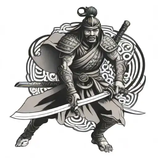 rana samurai warrior tattoo design idea