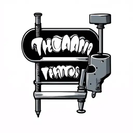 "The inscription on the press" Dentist tattoo design idea