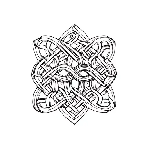 father daughter Celtic knot with repeat dhara knot design tattoo design idea