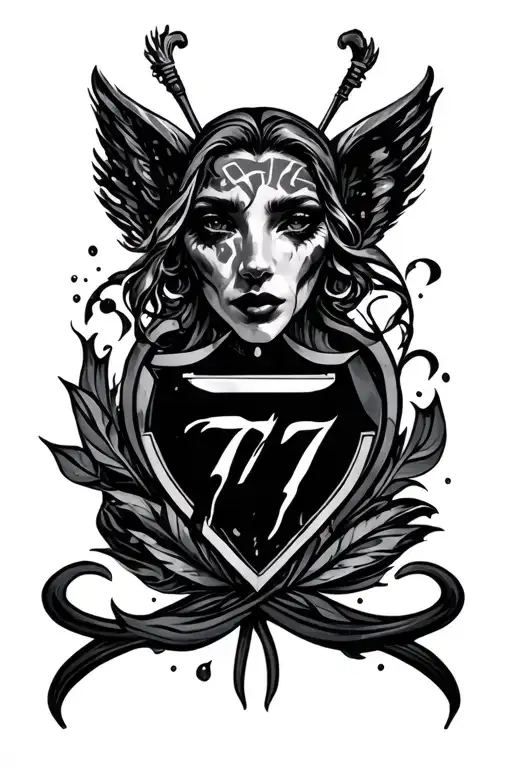 777 tattoo design idea