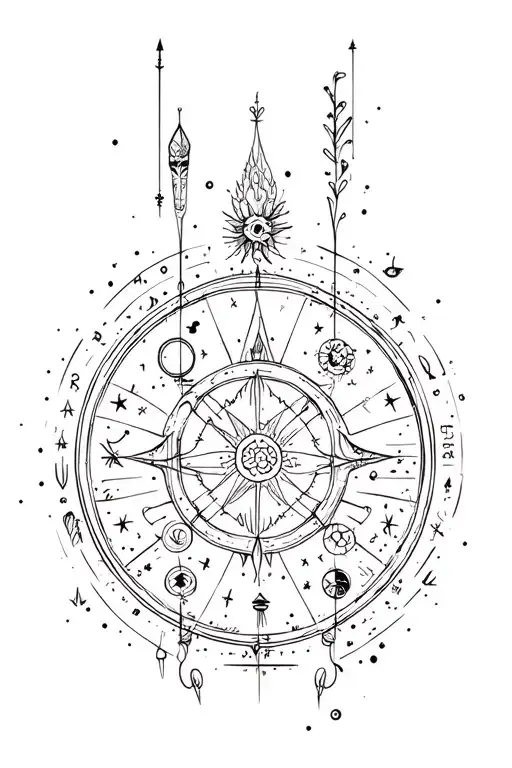 astrology inspired tattoo showcasing tattoo design idea