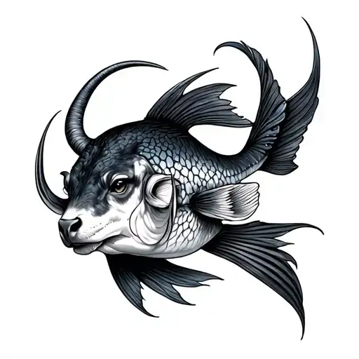 Pisces Taurus tattoo design idea