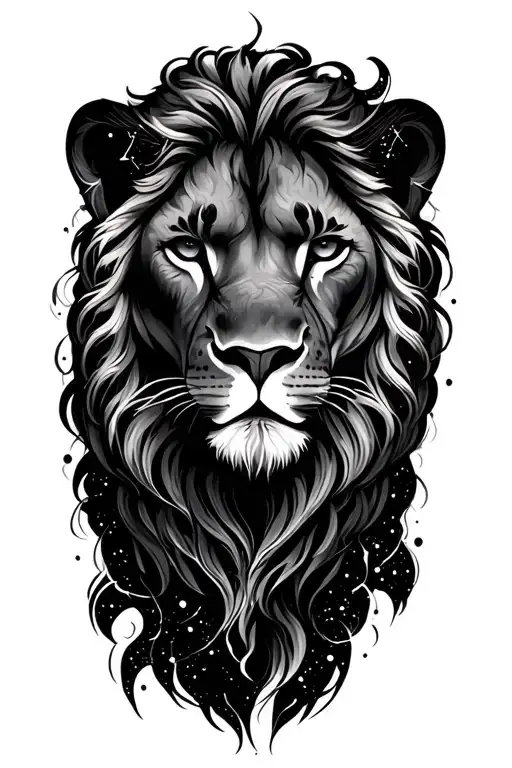 Leo constellation tattoo design idea