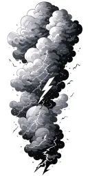 Clouds With Lightning Bolts tattoo design idea