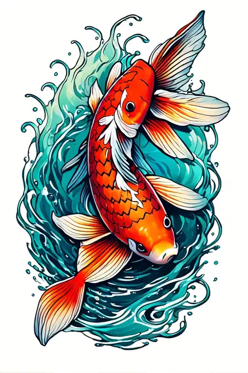 Koi fish tattoo design idea