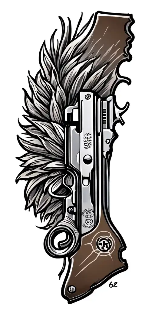 Mississippi 662 pistols tattoo design idea
