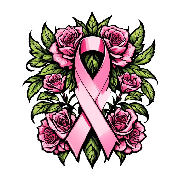 breast cancer awareness tattoo design idea