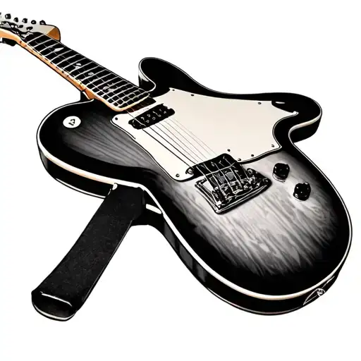 telecaster sunburst guitar surrounded tattoo design idea