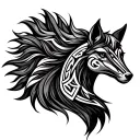 fox and pony irish tribal symbols tattoo design idea