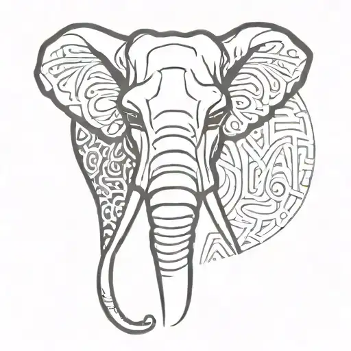elephant head giraffe big cat tattoo design idea