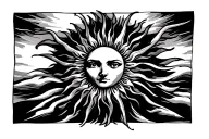 sun shining tattoo design idea